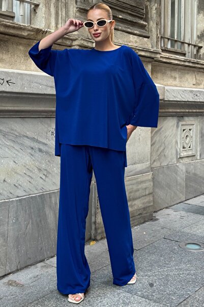 VAGGON Oversized Relaxed Fit Sweat and Double Pocket Pants Set