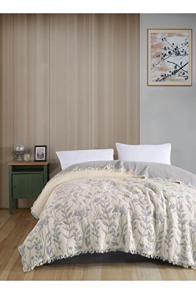 VİENNA 100% Cotton Muslin Bedspread 240X260 cm - Breathable, Soft Textured Fabric