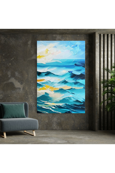 Arthub Canvas Painting, Bedroom And Living Room, Landscapes, Blue Ocean Painting