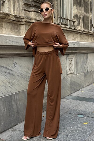 VAGGON Oversized Relaxed Fit Sweat and Double Pocket Pants Set