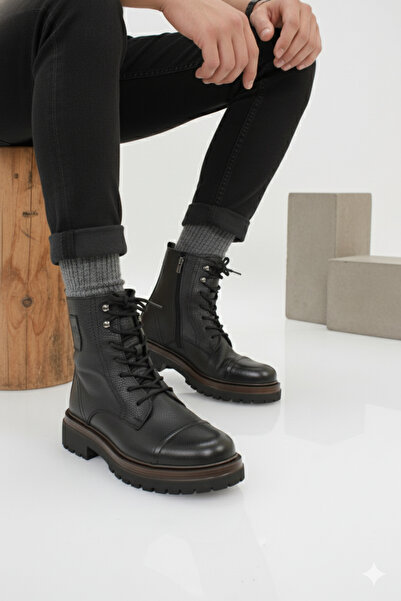 DOCKA Hakiki Deri Hafif Kalın Taban Günlük Postal Erkek Bot ER5K/B755