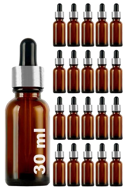 Afracam 30 ml Amber Cam Damlalık Kahverengi Serum Şişesi 30 Cc Metal Kapaklı ...
