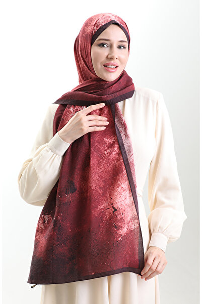 sefamerve Karaca natural fiber shawl 82010-11 plum burgundy
