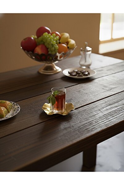 DECOSTYLE 18 Piece Modern Glass Tea Set with Decorated Steel Plates |   Premium Dowry & Hospitality Glass Cup Set