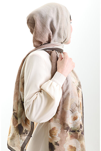 sefamerve Σάλι από φυσικές ίνες Karaca 82009-09 Σκούρο καφέ