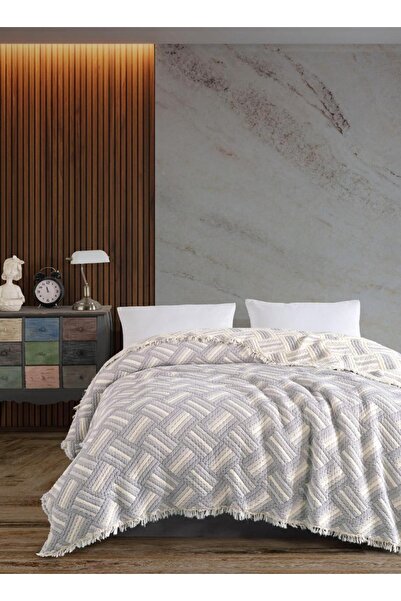 VİENNA 100% Cotton Muslin Bedspread 240X260 cm - Breathable, Soft Textured Fabric