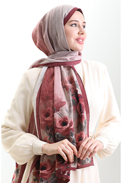 sefamerve Σάλι από φυσικές ίνες Karaca 82009-04 Βουργουνδία