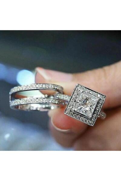 Pursehuit Set de 2 inele argintii, cu pietre de zirconiu, Jara C23 OUT - 6 (circumferință: 51,9 mm)