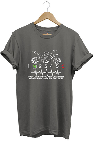WİDİ Hearth Beat Pulse Racing Engine Printed T-shirt
