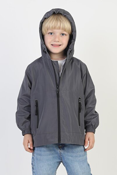 ASYAKİDS CLUB Boy's Hooded Pocket Lined Seasonal Raincoat