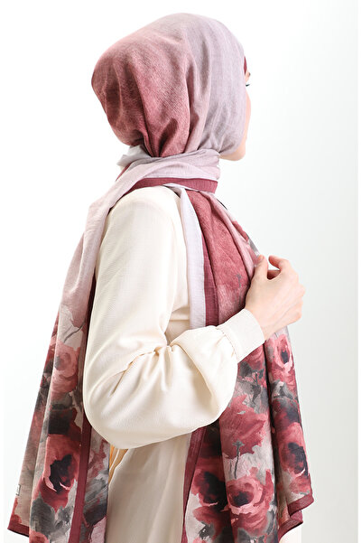 sefamerve Σάλι από φυσικές ίνες Karaca 82009-04 Βουργουνδία