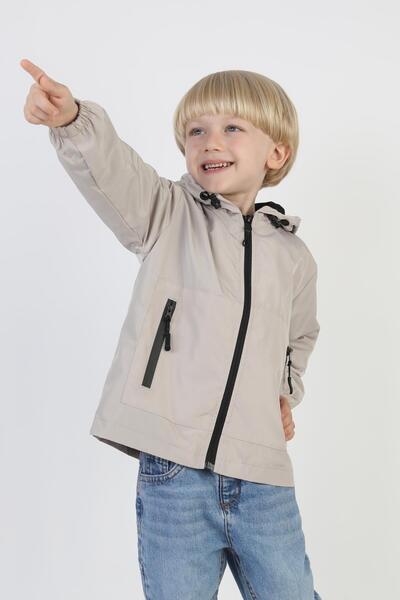 ASYAKİDS CLUB Boy's Hooded Pocket Lined Seasonal Raincoat