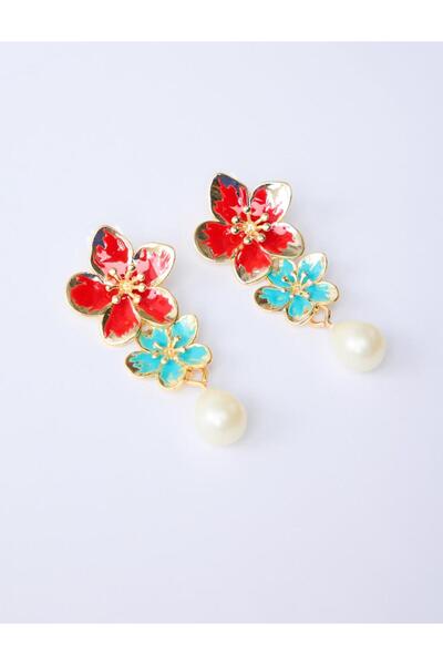 Jimmy Key Mixed Color Flower Figured Pearl Earrings