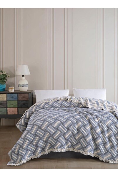 VİENNA 100% Cotton Muslin Bedspread 240X260 cm - Breathable, Soft Textured Fabric