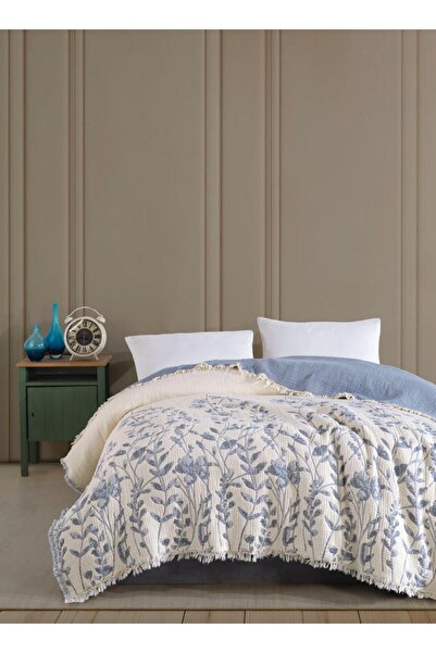 VİENNA 100% Cotton Muslin Bedspread 240X260 cm - Breathable, Soft Textured Fabric