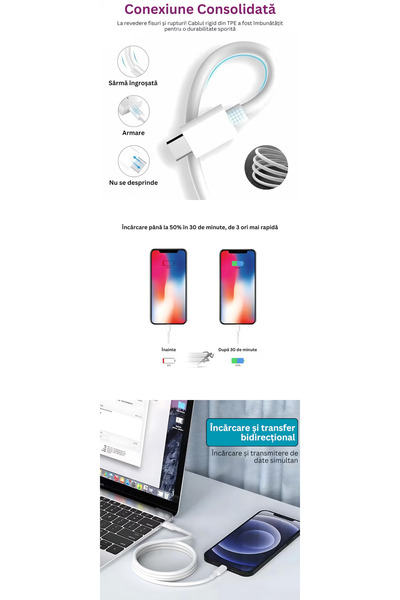 DigikalaX Type-C data and fast charging cable compatible with Apple iPhone 15,16,17 Plus, Pro & ProMax, white 1M