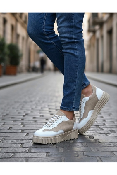 BOA Ba0802 Boa Cream Suede High Sole Men's Casual Shoes