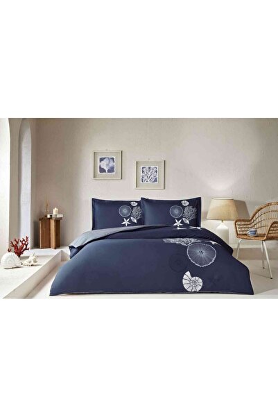 Özdilek Duvet Cover Set Ranforce Single Navy Blue Corallıno