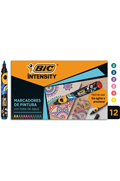 Bic Markere cu vopsea Intensity, culori asortate, 1.5mm, cutie 12 buc/set