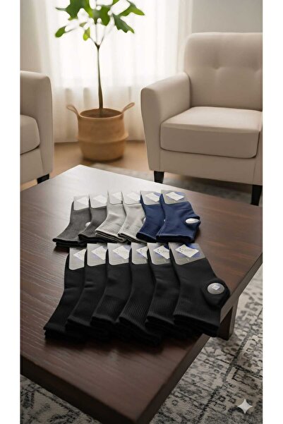 Warmen BAMBU ERKEK ORTA BOY HAVLU ÇORAP; KIŞLIK ; 40-45 ; ASORTİ 12'Lİ KUTU