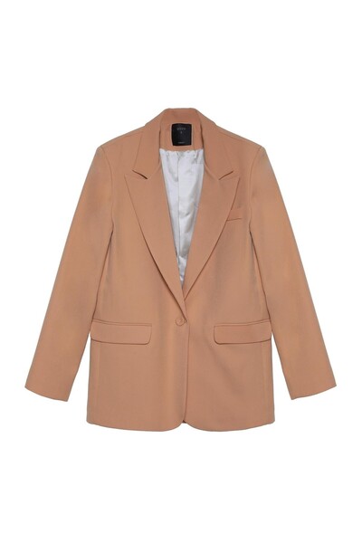 Ziley Quzu Oversize Blazer Ceket Camel