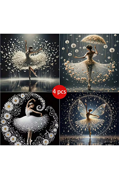 Element 5 d elmas boyama seti 20x20 cm Tablo 4 adet