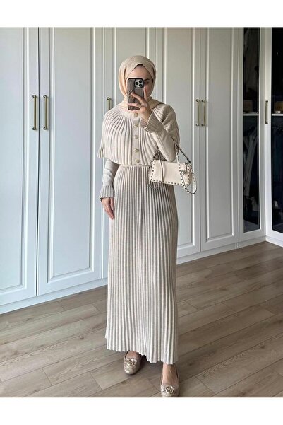 AXXAN Cape Knitwear Dress Women's Knitwear Set