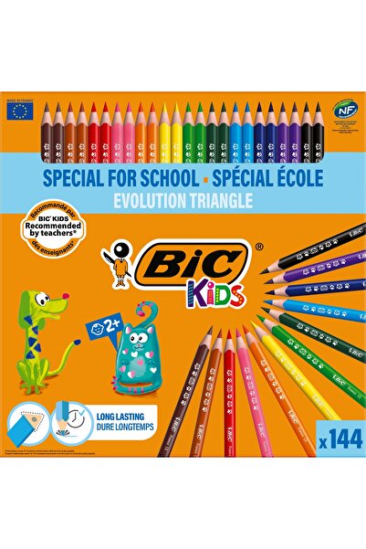Bic Creioane colorate Kids Evolution Triangle, ECOlutions 144 buc/set