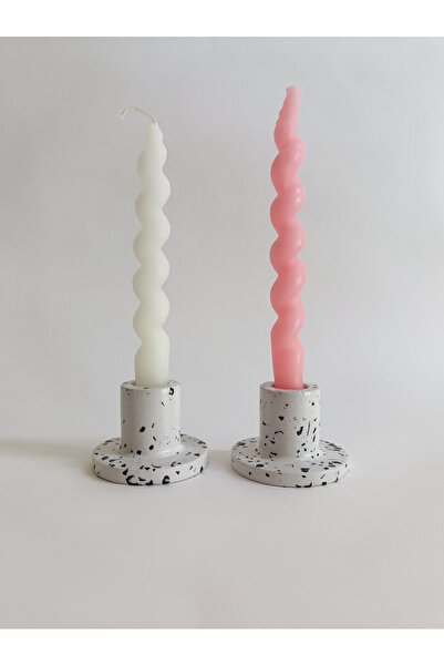 KEDI Creative Arts TERRAZZO 2'Lİ ŞAMDAN SETİ