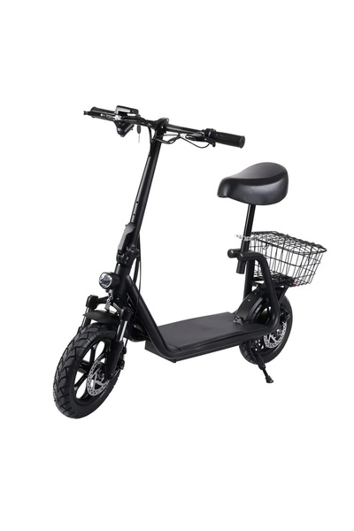 My modern game سكوتر كهربائي قابل للطي 48 فولت مع سلة خلفية عجلات هوائية لون اسود بمقعد كبير قابل للتعديل