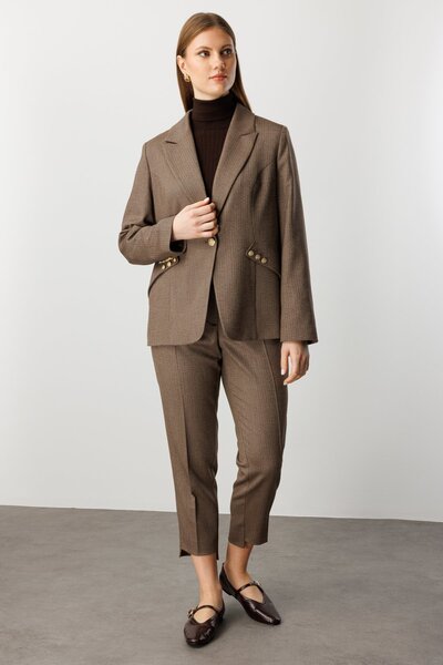 Ekol Zikzak Desenli Dar Paça Pantolon