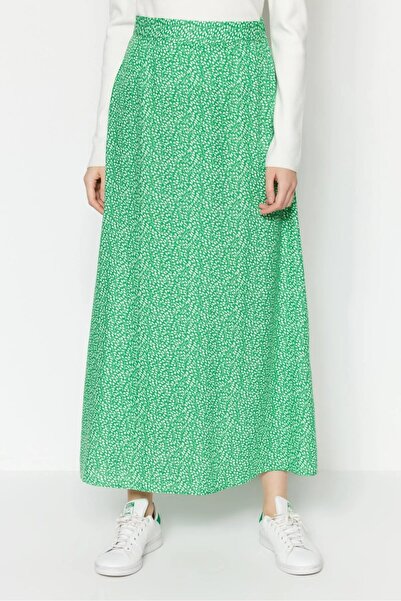 Saade Flower Printed Viscose Woven Flared Skirt