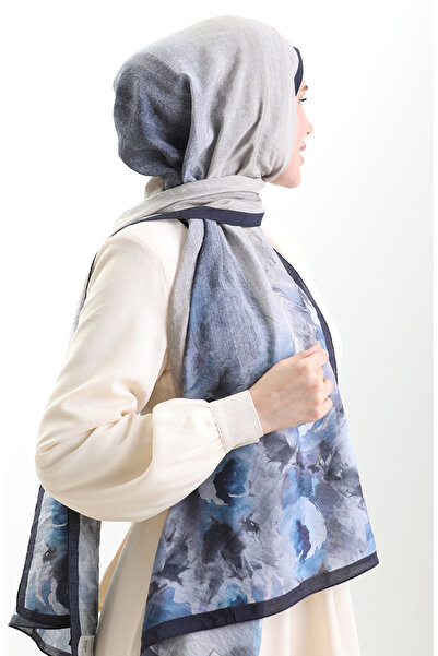 sefamerve Σάλι από φυσικές ίνες Karaca 82009-11 Navy Blue