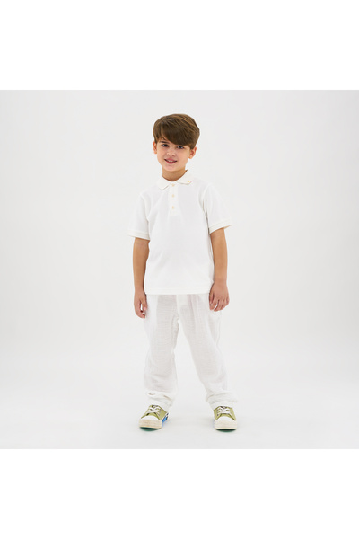 Panço T-ShirtwithCollarStitchingDetail