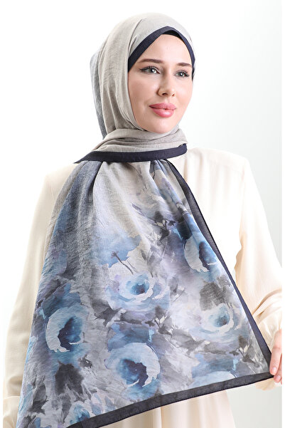 sefamerve Σάλι από φυσικές ίνες Karaca 82009-11 Navy Blue