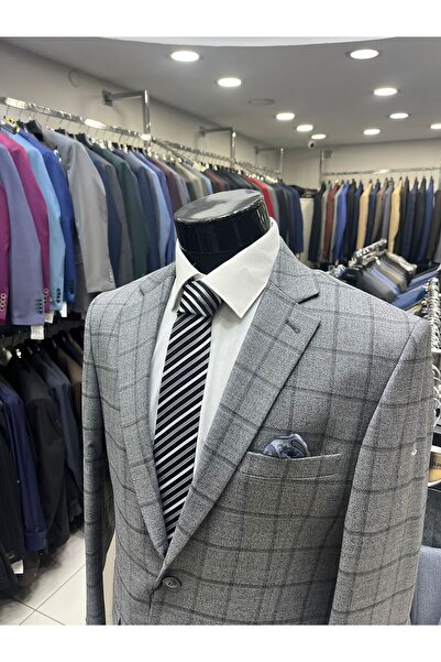 ENRICO MASAROTTI KOMBİNLİ ERKEK YELEKLİ TAKIM ELBİSE ( CEKET KARELI YADA ÇİZG...