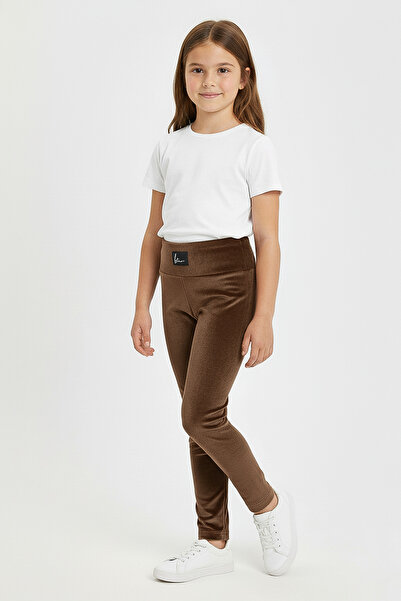 kinderos Armalı Girls' Velvet Tights - 26K 02443