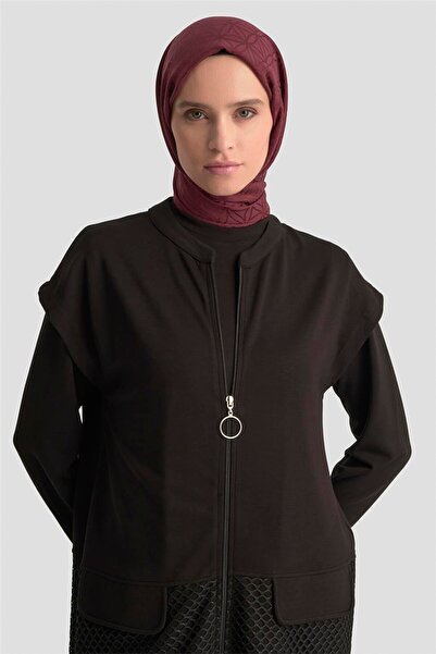 Armine File Yelekli Örme Takım 25KD1803 Siyah