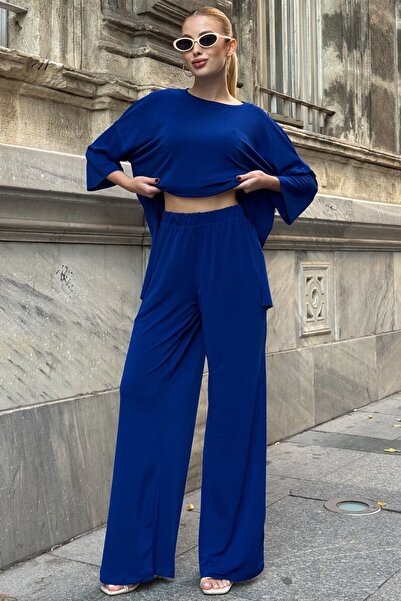 VAGGON Oversized Relaxed Fit Sweat and Double Pocket Pants Set