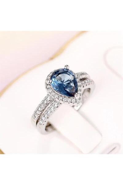 Pursehuit Set de 2 inele argintii, cu pietre de zirconiu, Ria C9 - 8 (circumferință: 57 mm)