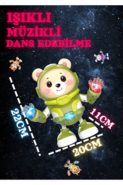 Boratila Toys Işıklı Müzikli Dans Eden Tatlı Hayvan Astronot Oyuncağı - Emeklemeye Yardımcı Işıklı Müzikli Oyuncak