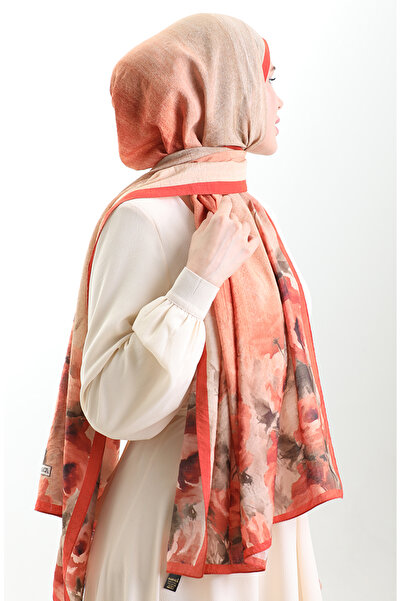 sefamerve Σάλι από φυσικές ίνες Karaca 82009-02 Πορτοκαλί