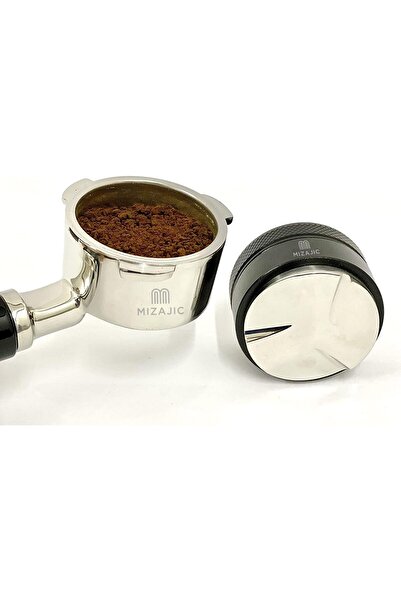 MIZAJIC 51mm Coffee Tamper Distributor Stainless Steel Powder Leveler with Adjustable Handle