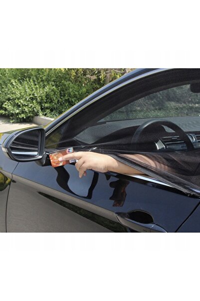 zola Set of 4 car mosquito nets, sun and insect protection, polyester and velcro, universal, black