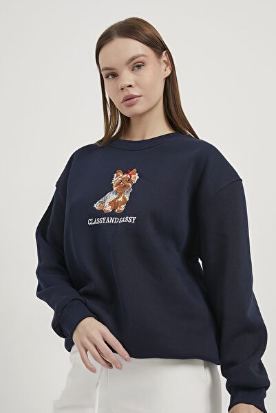 Arma Life Armalife 10995 printed detail v-neck women's sweatshirt