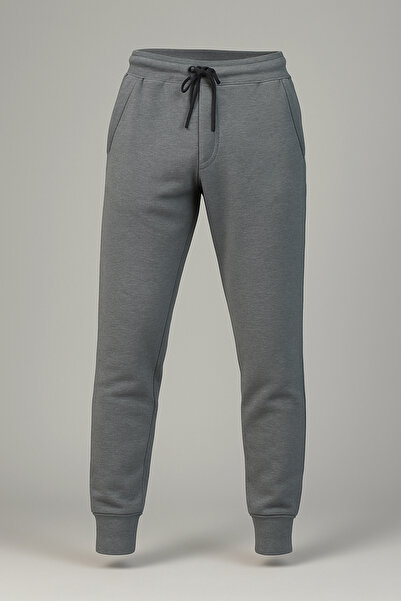 REMSA Men's Three Thread Fleece-Lined Sweatpants with Elasticated Legs and Waist 0341 Anthracite