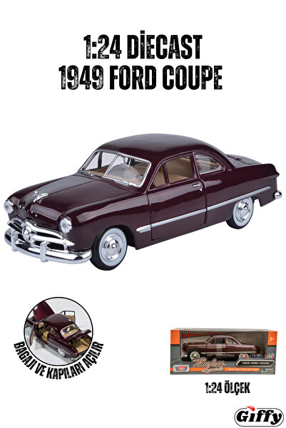 giffy 1949 Ford Coupe 1:24 Ölçek Die-Cast Kutulu Full Metal Koleksiyonluk Oyu...