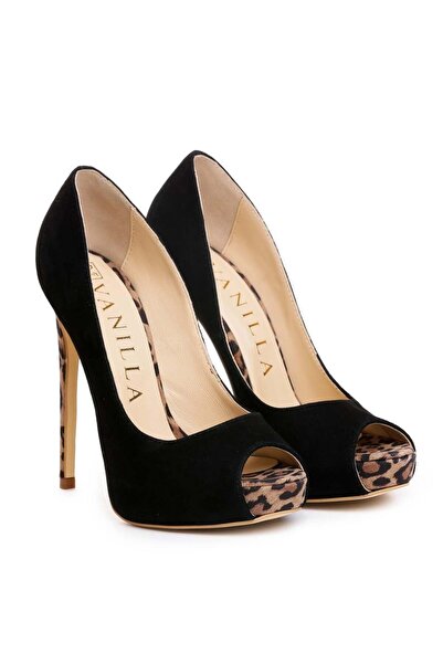 Vanilla Days Sandale stiletto cu imprimeu leopard, piele naturală, toc de 13 cm