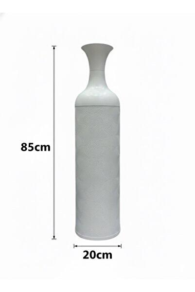 Noor High-quality vase set, white iron with elegant decoration, 15*50, 17*65, 20*85