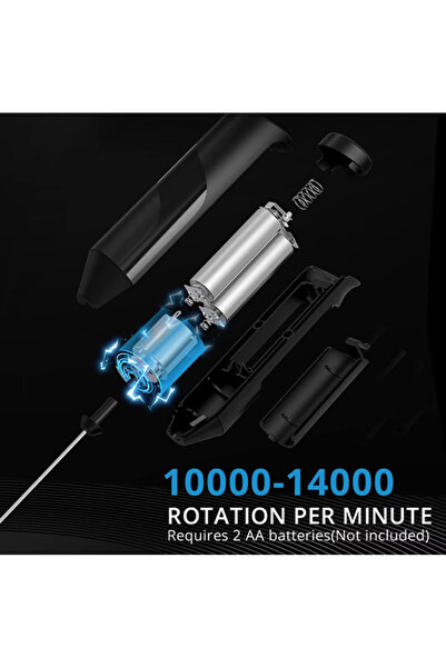 LILY Black milk frother mixer with vertical stand ideal for cappuccino caffe latte